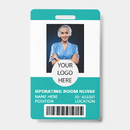 医療手術室看護師写真ID バッジ