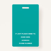 医療手術室看護師写真ID バッジ (裏面)