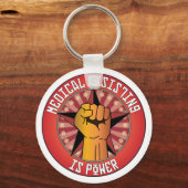 医療扶助は力なり キーホルダー (正面)
