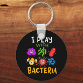 医療技術医の微生物学の贈り物おもしろい キーホルダー (正面)