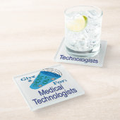 医療技術者に声を掛ける ガラスコースター (アングル)