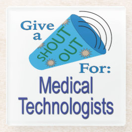 医療技術者に声を掛ける ガラスコースター