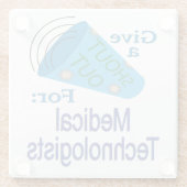 医療技術者に声を掛ける ガラスコースター (裏面)