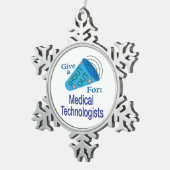 医療技術者に声を掛ける スノーフレークピューターオーナメント (右)