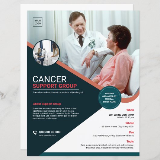 医療支援グループフライヤーテンプレート (正面/裏面)