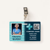 医療旅行ナース写真ID バッジ (正面クリップ)