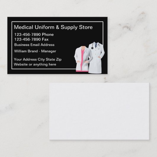 医療服・用品店 名刺 (正面/裏面)