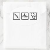 医療機器聴診器 楕円形シール (バッグ)