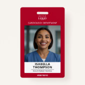 医療機関の緊急治療室ナース写真ID バッジ (正面)