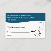 医療機関患者アポイントメントカード 予約カード (正面)