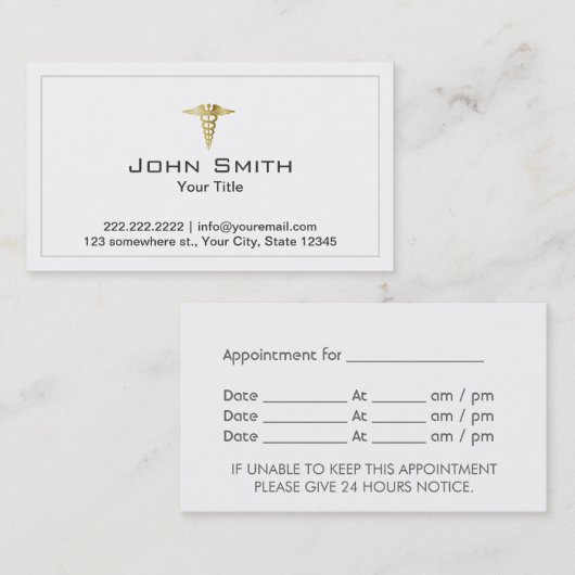 医療気にアポイントメントプロフェッショナル 予約カード (正面/裏面)