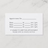 医療気にアポイントメントプロフェッショナル 予約カード (裏面)