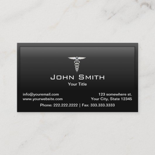 医療気にプロフェッショナルブラックフレーム 名刺 (正面)