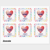 医療気に患者はハート患者の仕事だ スクエアシール (シート)