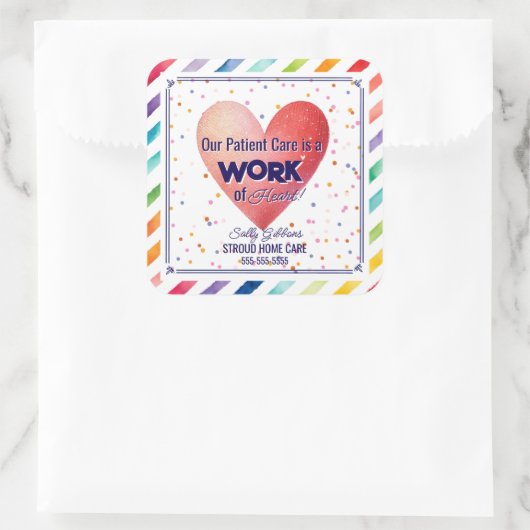 医療気に患者はハート患者の仕事だ スクエアシール (バッグ)