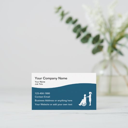 医療気に用車イス・ビジネス・カード 名刺 (スタンド正面)