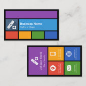 医療気に-カラフルタイルクリエイティブ 名刺 (正面/裏面)