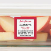 医療注意子アレルギー警告学校の保育園 ラベル (貼付)