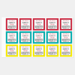 医療注意子アレルギー警告学校の保育園 ラベル