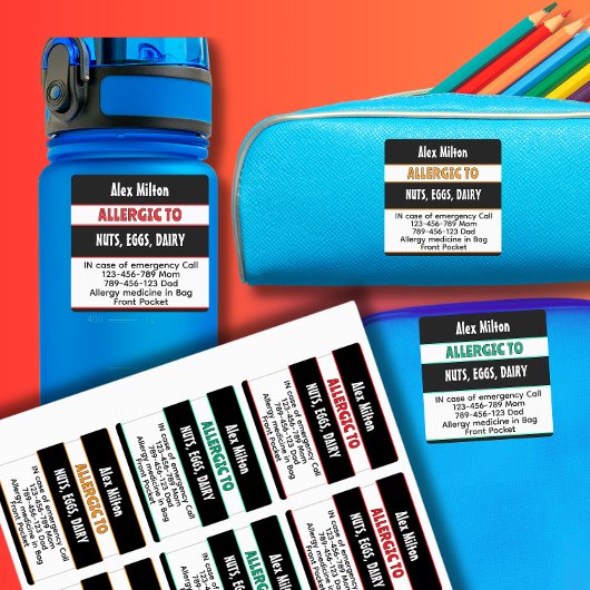 医療注意子アレルギー警告学校の保育園 ラベル