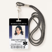 医療現場の写真バッジ – ダークブルー バッジ (正面ランヤード)