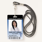 医療現場の写真バッジ – ダークブルー バッジ (正面ランヤード)