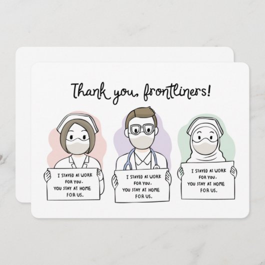 医療現場の皆さんに感謝 サンキューカード (正面/裏面)