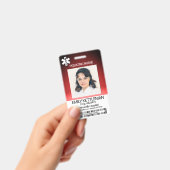 医療現場フォトバッジ – 小児ナース – 赤 バッジ (手持ち)