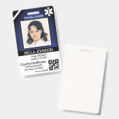 医療現場フォトバッジ – 旅行ナース – 青 バッジ (正面＆裏面)