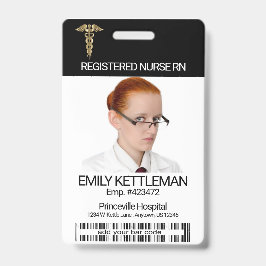 医療現場フォトバッジ – 金ゴールドロゴ バッジ