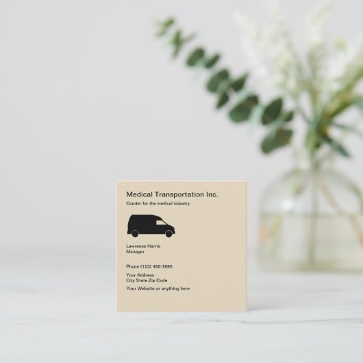 医療産業の交通機関 スクエア名刺 (スタンド正面)