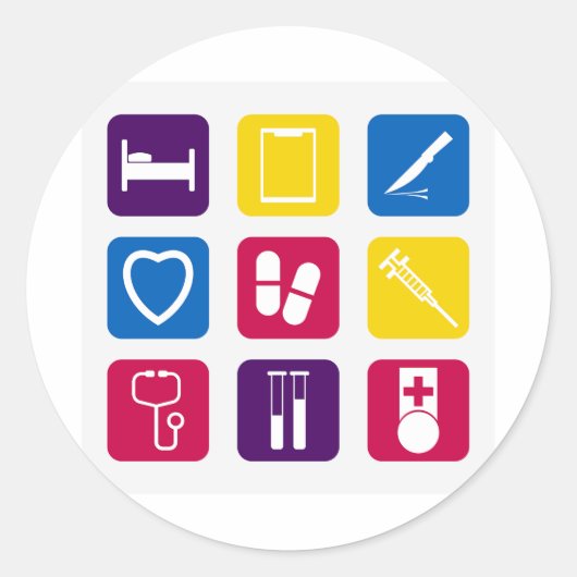 医療用アイコンのシール ラウンドシール (正面)