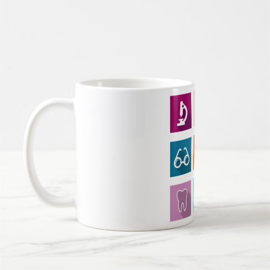 医療用アイコンのマグカップ コーヒーマグカップ (左)