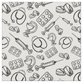 医療用アイコンパターン ファブリック (クローズアップ)