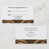 医療用アポイントメントカードブラウン抽象芸術 予約カード (正面/裏面)