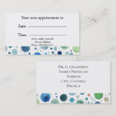 医療用アポイントメントカード水色ドット 予約カード (正面/裏面)