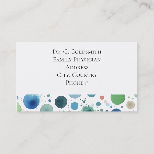 医療用アポイントメントカード水色ドット 予約カード (裏面)