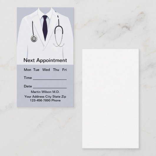 医療用アポイントメント名刺テンプレート 名刺 (正面/裏面)
