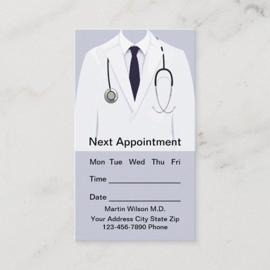 医療用アポイントメント名刺テンプレート 名刺 (正面)