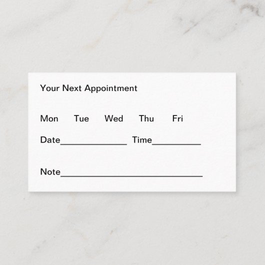 医療用アポイントメント名刺聴診器 名刺 (裏面)