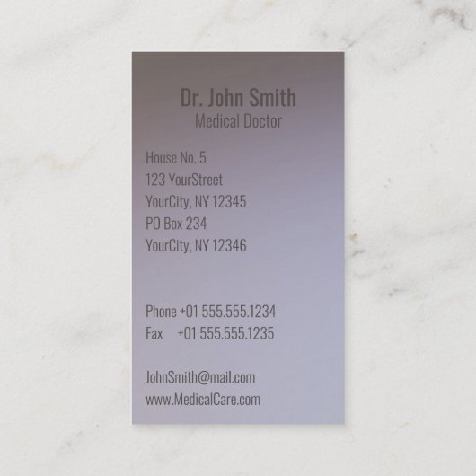 医療用エレガント金ゴールドの白い翼 名刺 (裏面)