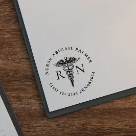 医療用カデュケウスシンボル付きパーソナライズドナーシングスタンプ セルフインキングスタンプ