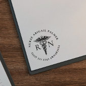 医療用カデュケウスシンボル付きパーソナライズドナースラバースタンプ セルフインキングスタンプ