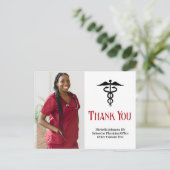 医療用カドゥケウス カスタム医師または看護師の写真 ポストカード (スタンド正面)