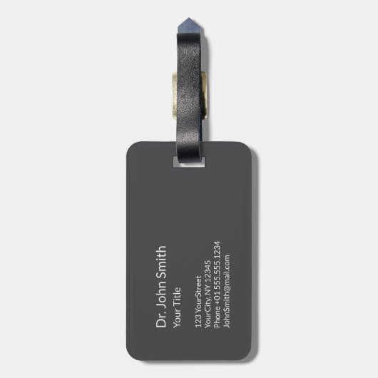 医療用カドゥセウスきれいな白の詳細な暖かい灰色 ラゲッジタグ (裏面縦)