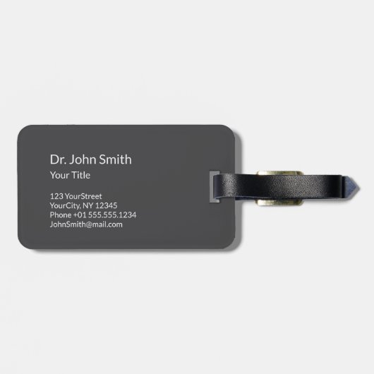 医療用カドゥセウスきれいな白の詳細な暖かい灰色 ラゲッジタグ (裏面横)