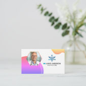 医療用カドゥセウスのロゴテンプレート紫 名刺 (スタンド正面)