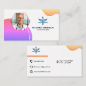 医療用カドゥセウスのロゴテンプレート紫 名刺 (正面/裏面)