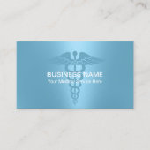 医療用カドゥセウスモダン記号ライトブルー 名刺 (正面)