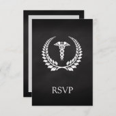 医療用カドゥセウス月桂樹 出欠カード (正面/裏面)